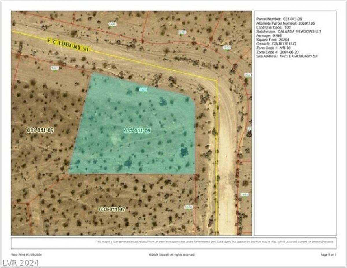 Picture of Residential Land For Sale in Pahrump, Nevada, United States