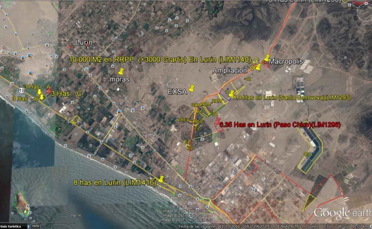 11550 sq meters (2.8 acres) in Lurin District, Lima, Lima, Peru