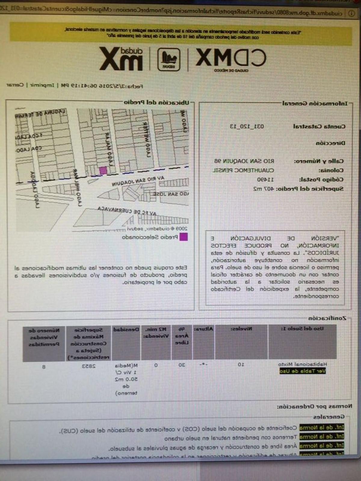 Picture of Residential Land For Sale in Miguel Hidalgo, Mexico City, Mexico