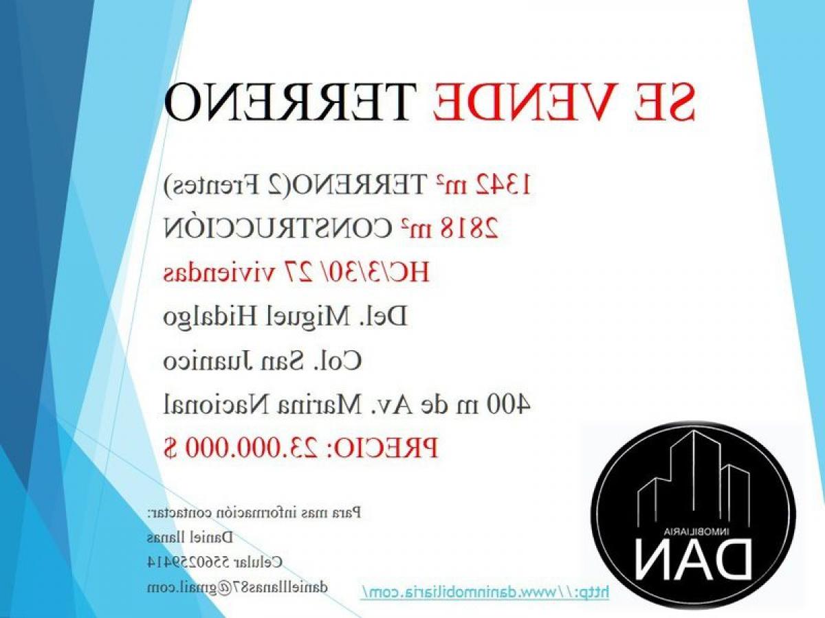 Picture of Residential Land For Sale in Miguel Hidalgo, Mexico City, Mexico