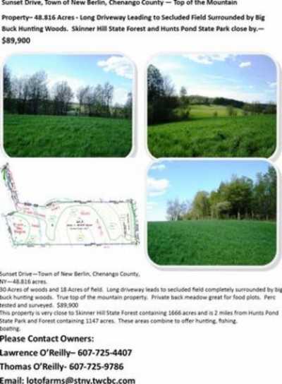 Residential Land For Sale in South New Berlin, New York