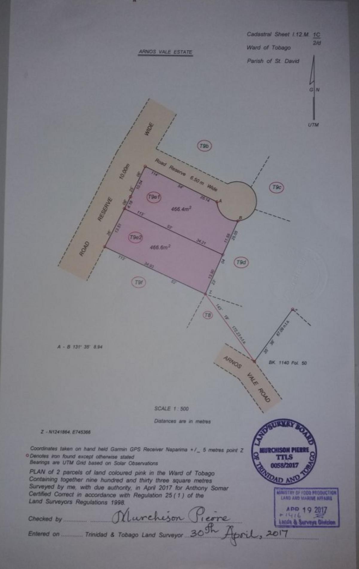 Picture of Residential Land For Sale in Arnos Vale, Tobago, Trinidad and Tobago