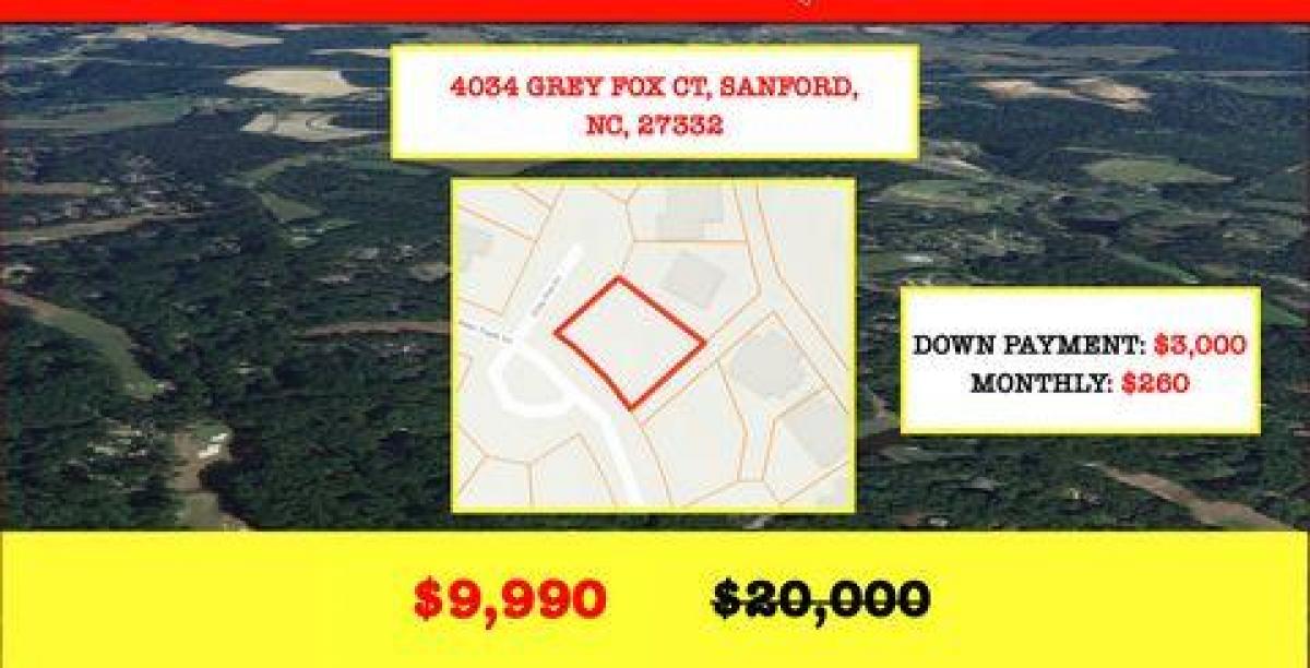 Picture of Residential Land For Sale in Sanford, North Carolina, United States