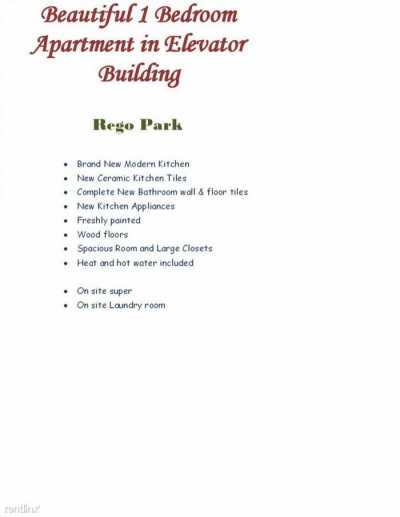 Apartment For Rent in Rego Park, New York